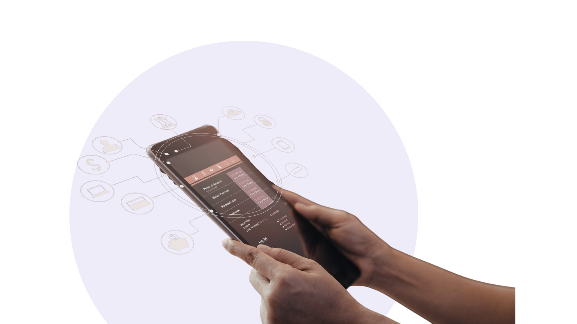 Hände, die ein Tablet mit abgebildeten Dashboards halten
